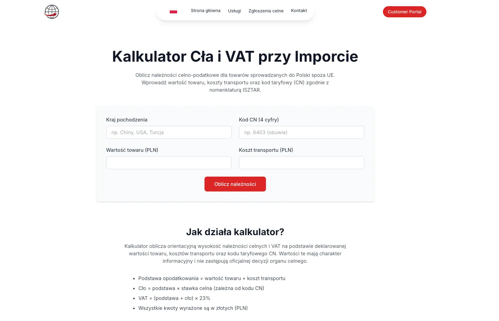 Kalkulator cła