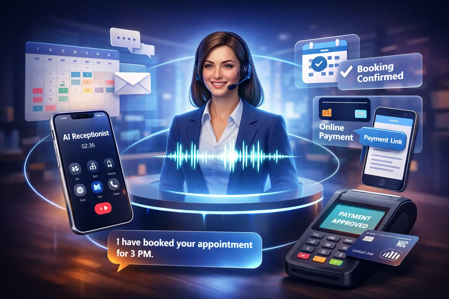 AI voice receptionist for call handling and booking automation