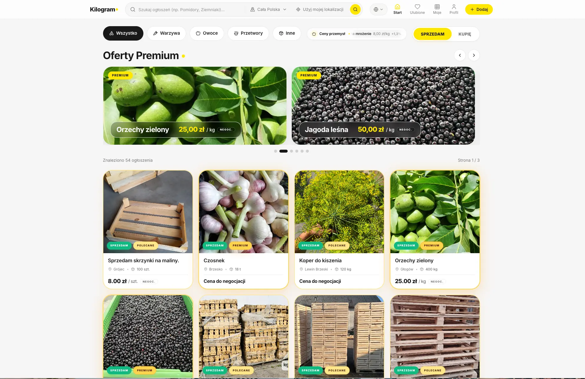 KILOGRAM marketplace ecosystem with mobile application, web platform, backend API, AI and administration panel